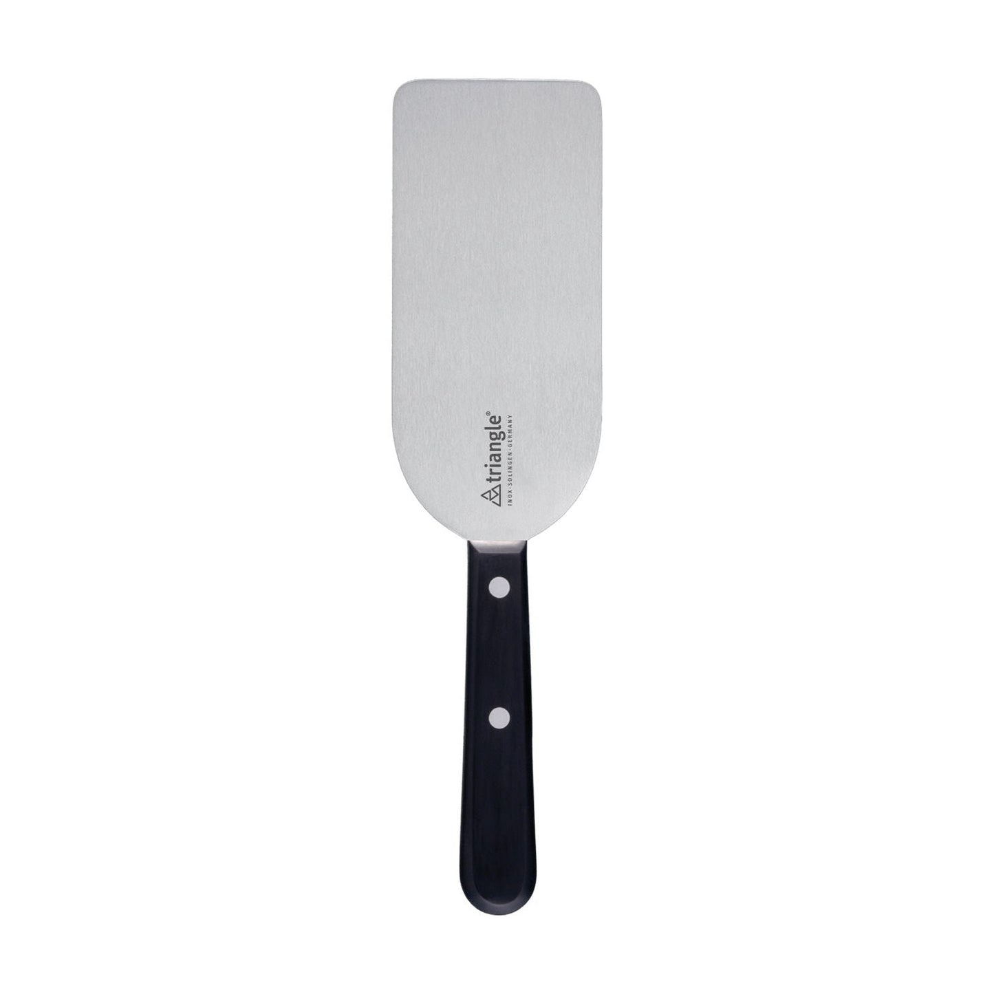 TRIANGLE Classic RVS palet- spatel-mes breed gepolijst lemmet 14cm zwart kunststof ABS heft