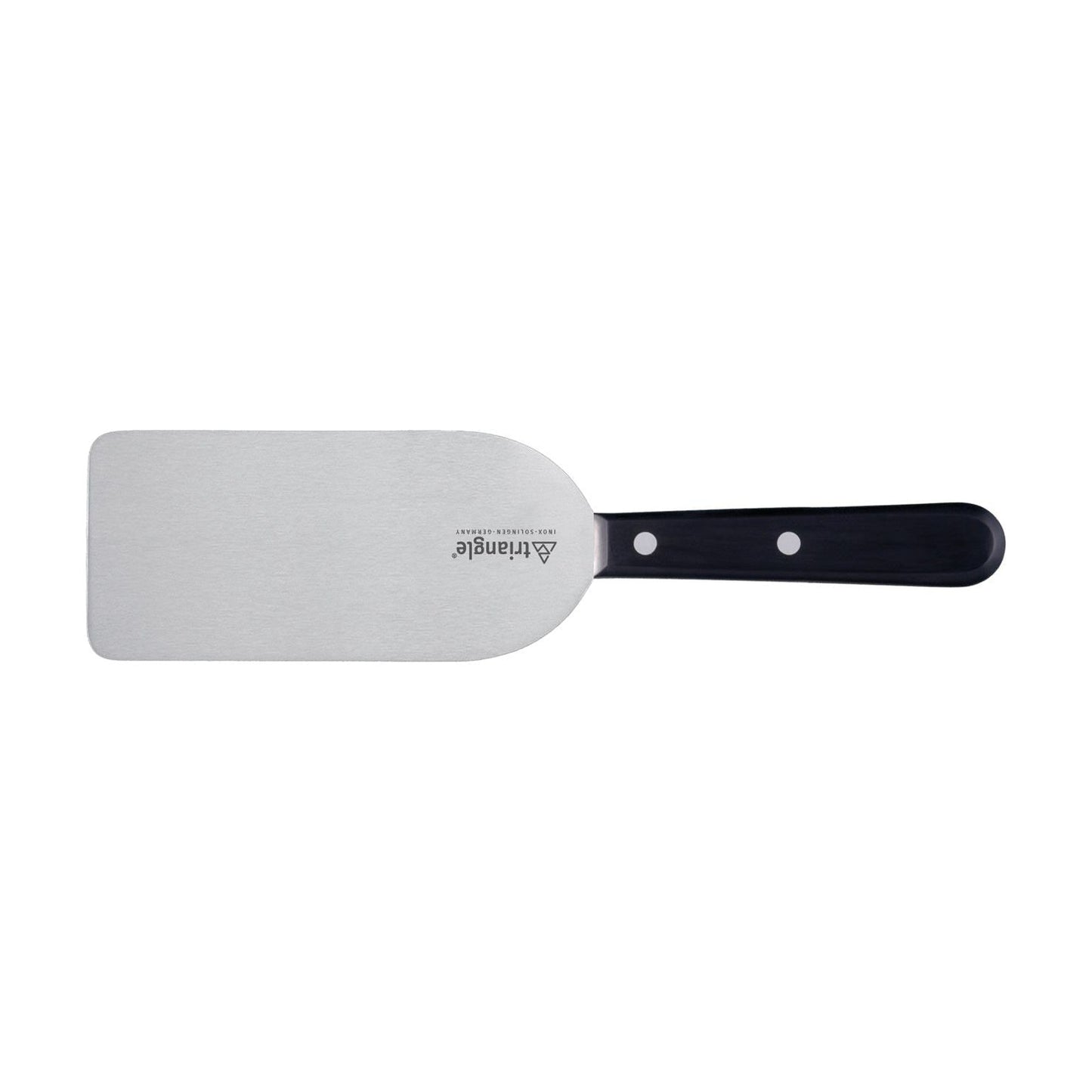 TRIANGLE Classic RVS palet- spatel-mes breed gepolijst lemmet 14cm zwart kunststof ABS heft