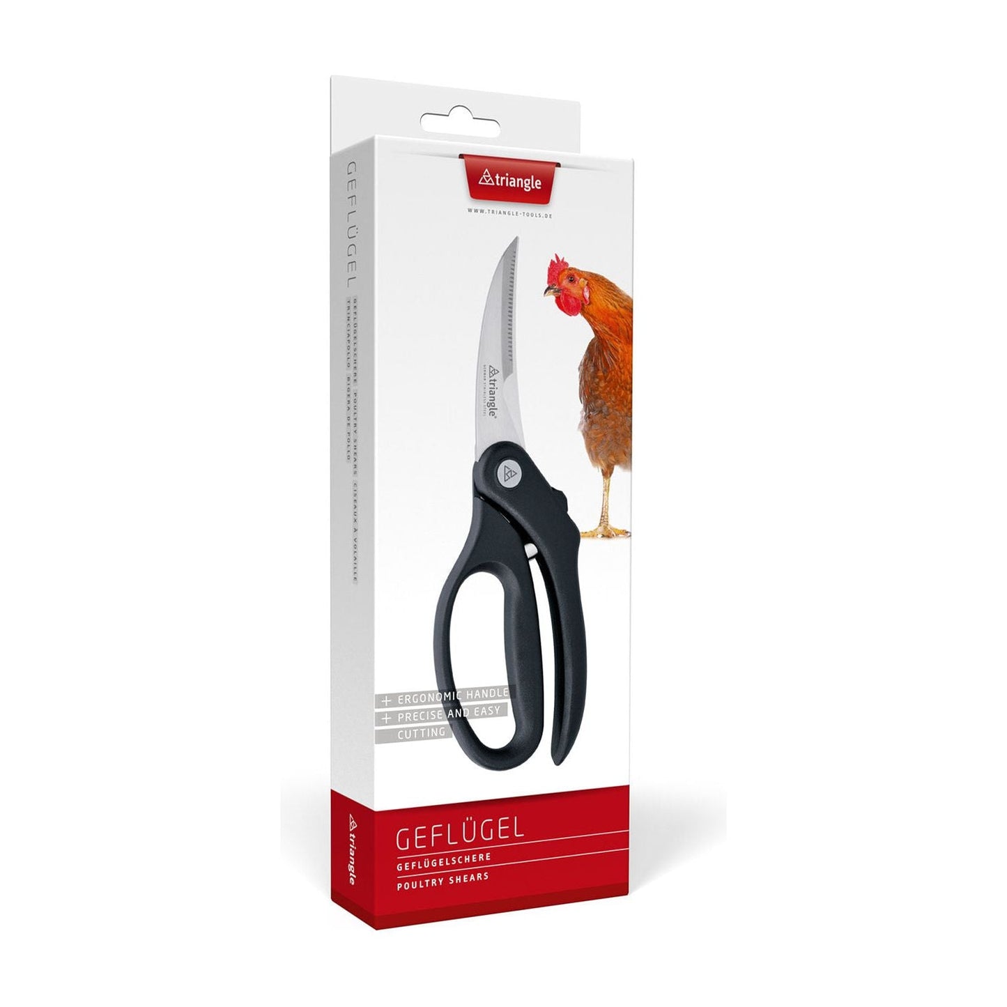 Triangle Essential Gevogelteschaar 10 cm roestvrijstaal met zwart vezelversterkt polyamide heft