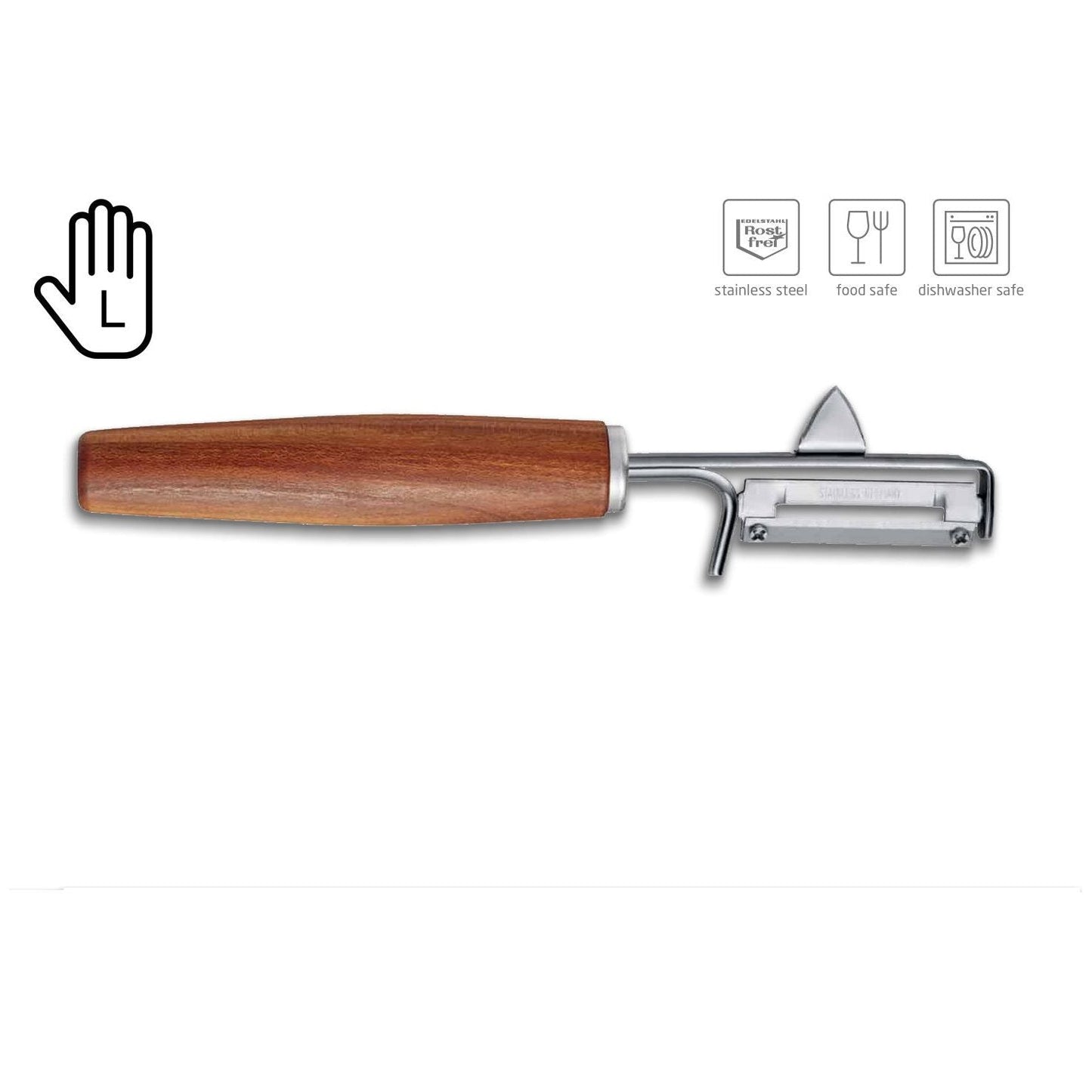 TRIANGLE Sense roestvrijstalen pendel- dunschiller met FSC houten heft