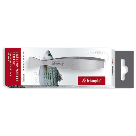 TRIANGLE professionele 18/10 roestvrijstalen visgratenpincet recht model lengte 17,5cm