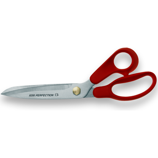 SOLEA Visschaar RVS lemmet 12cm met micro vertanding en rood kunststof greep