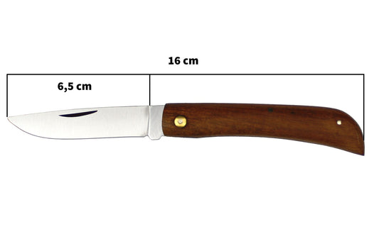W-SELECTED roestvrijstalen slagers zakmes lemmet 6,5cm met houten heft