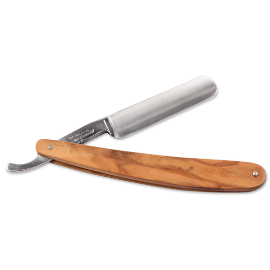 WELTMEISTER de LUXE Scheermes uit SOLINGEN met fraai olijfhouten heft