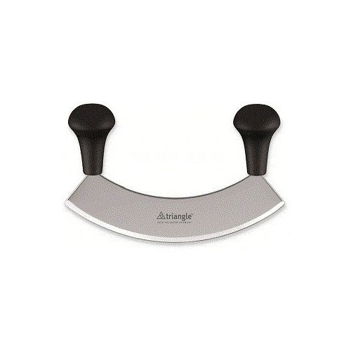 TRIANGLE roestvrijstalen professionele Wiegemes - lemmet 18cm - noten - kruiden - zwart heft