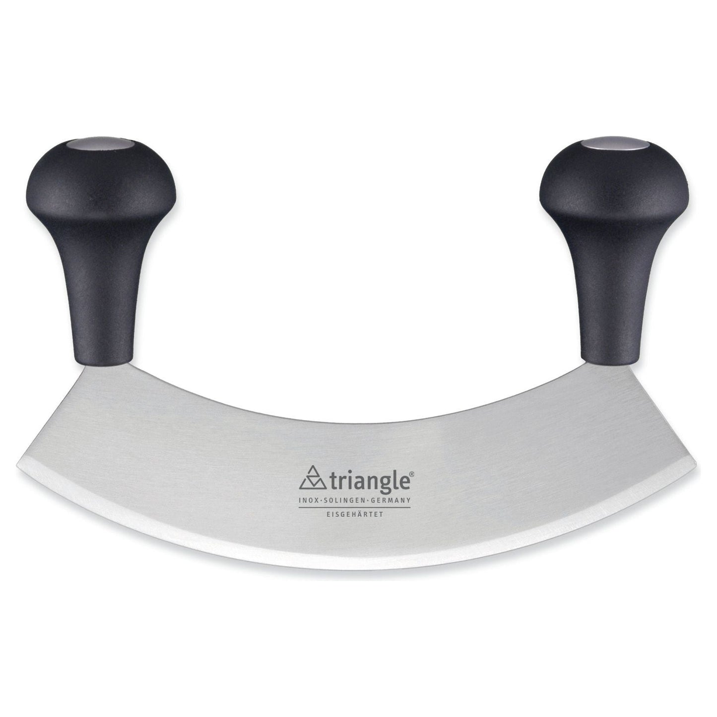 TRIANGLE roestvrijstalen professionele Wiegemes - lemmet 23cm - noten - kruiden - zwart heft