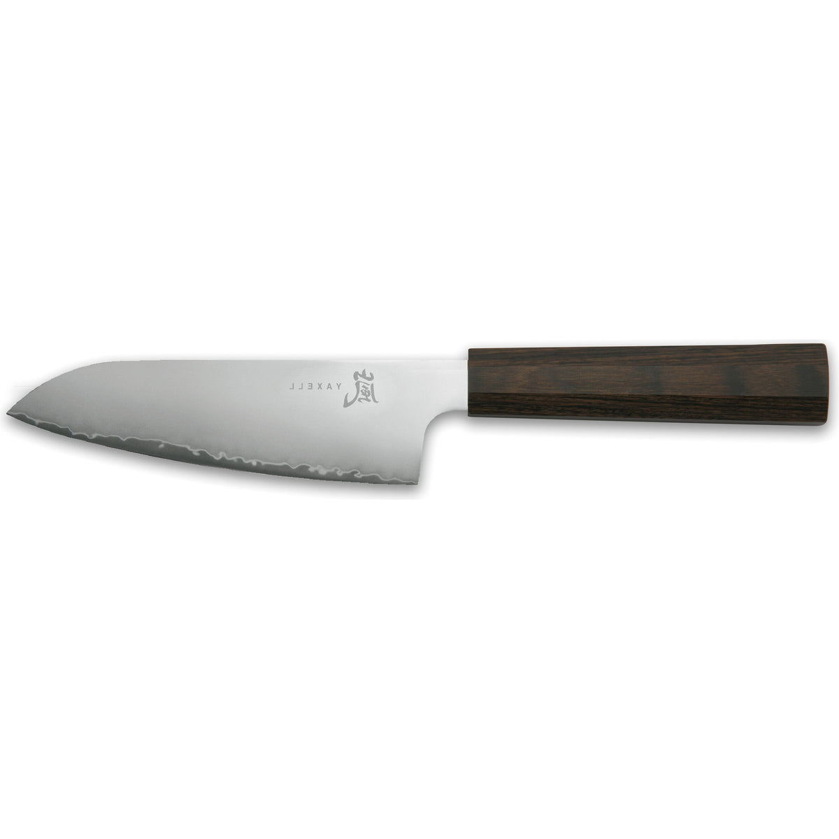 YAXELL HANA Santoku mes 12.5cm 3 laags roestvrijstaal met donkerbruin pakkawood heft