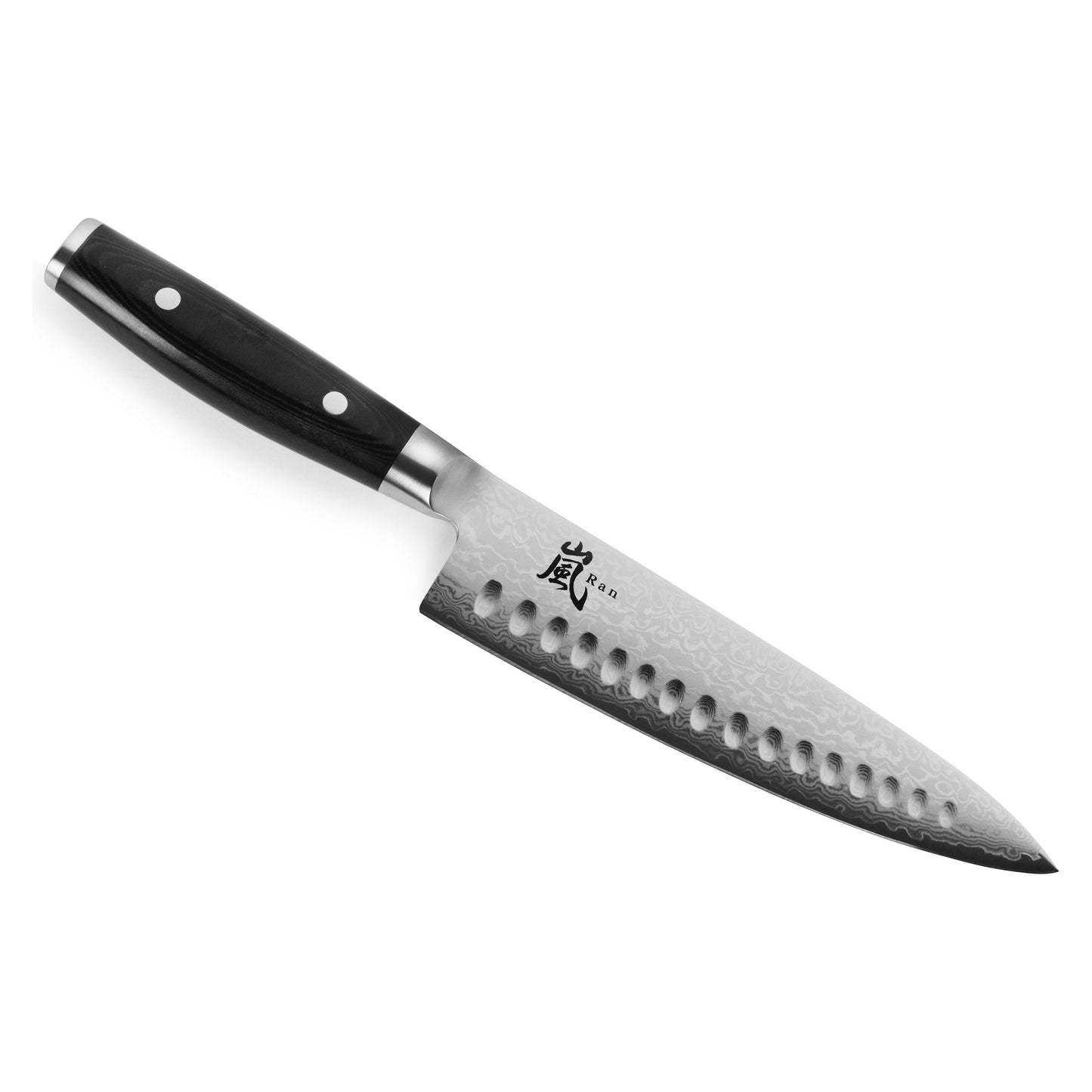Yaxell Ran Koksmes 20 cm 69 laags roestvrij damast staal met canvas-micarta heft