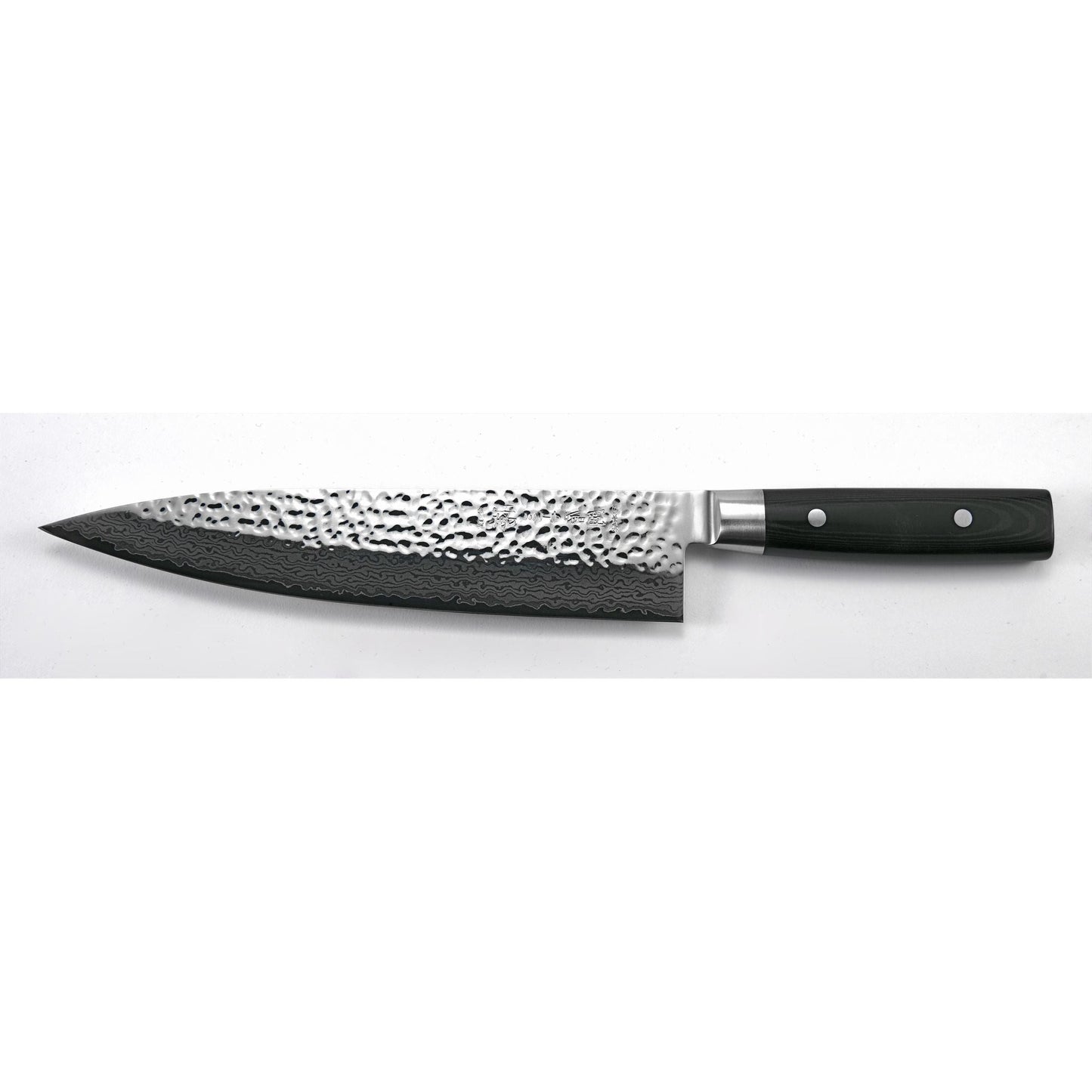Yaxell Zen Koksmes 24 cm 37 laags roestvrij damast staal met canvas-micarta heft