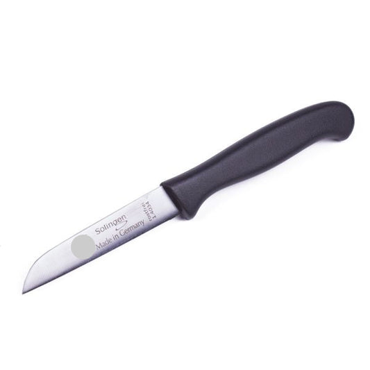 W-selected Aardappel- fruit - schilmesje RVS recht lemmet 8cm zwart kunststof heft