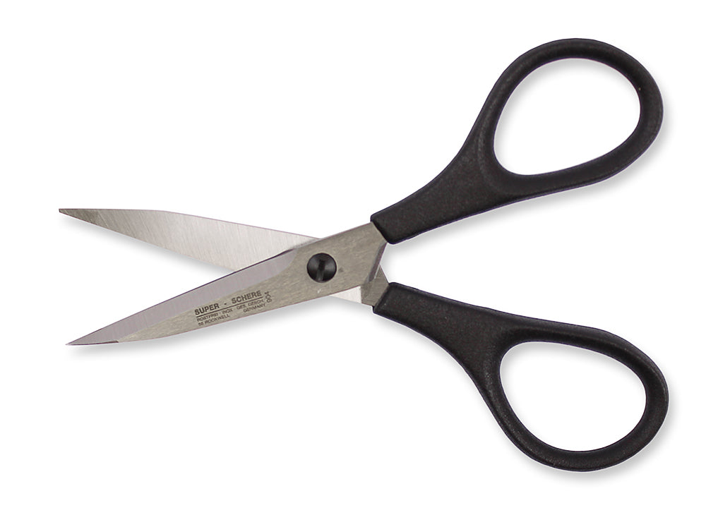 PAUL super borduurschaartje 4 Inch - 10 cm RVS zwart kunststof grepen