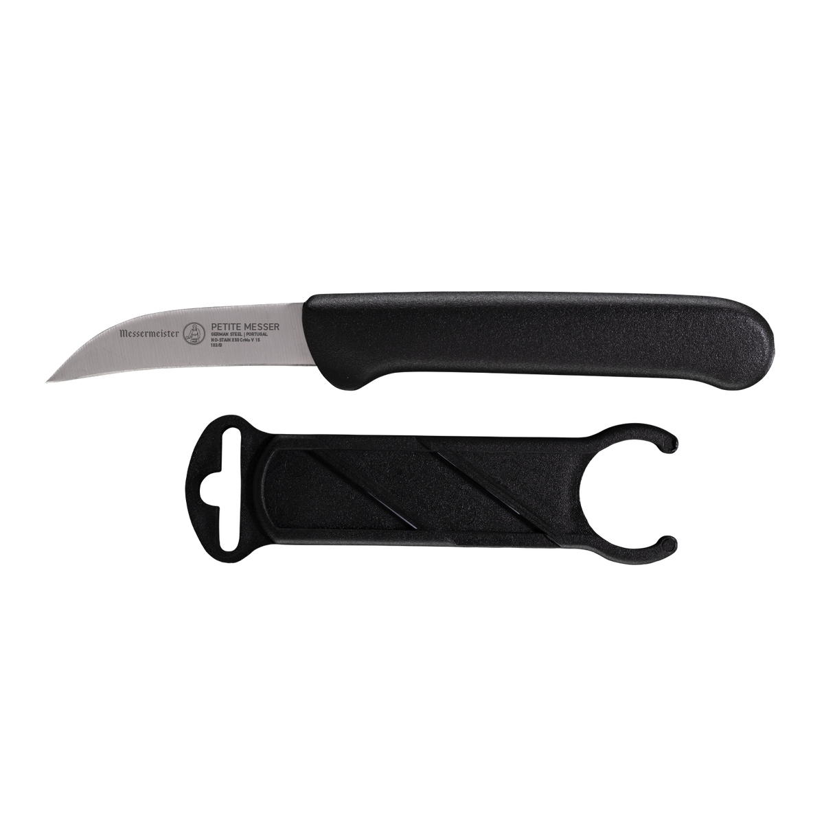 MESSERMEISTER serie PETITE schilmes RVS 6cm vogelsnavel lemmet zwart kunststof heft