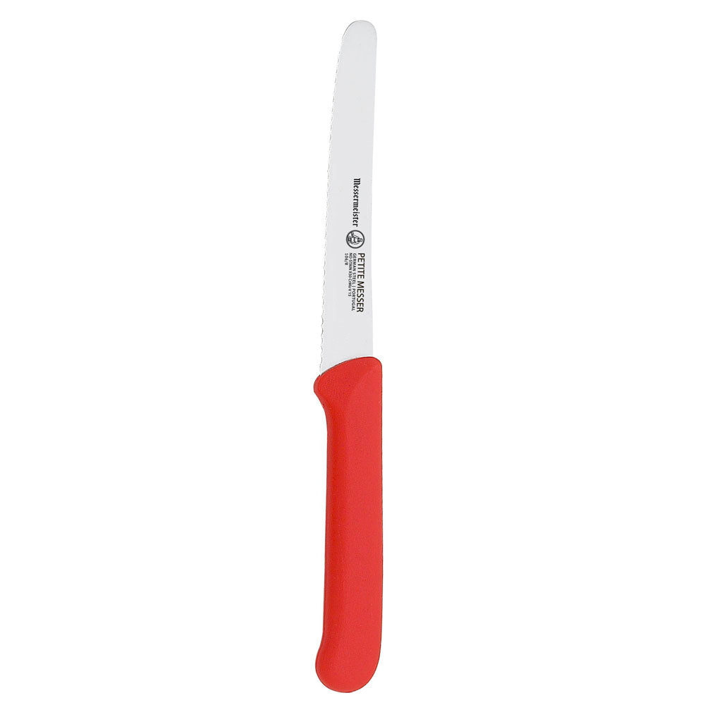 PETITE MESSER 9CM  RED SERRATED TOMATO KNIFE