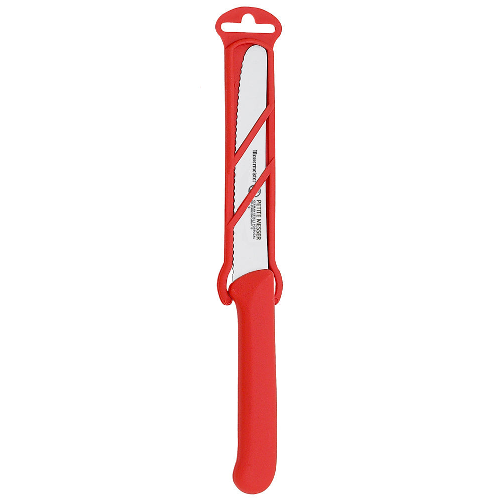 PETITE MESSER 9CM  RED SERRATED TOMATO KNIFE