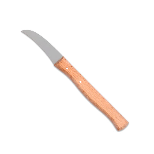 W-SELECTED® aardappel- fruit- schilmes 5,5cm vogelsnavel carbonstaal lemmet FSC beukenhout heft