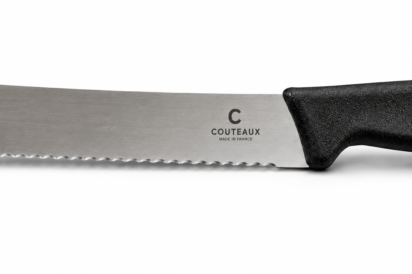 Broodmes RVS lemmet 20 cm standaard kartel met zwart kunststof heft