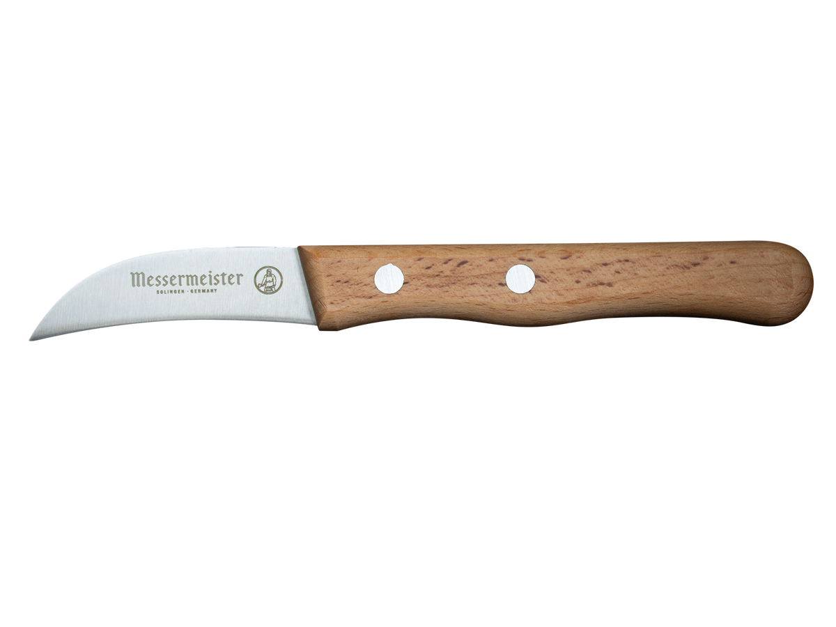 MESSERMEISTER serie FUTURE schilmes 6cm RVS gebogen vogelsnavel lemmet roodbeuken heft