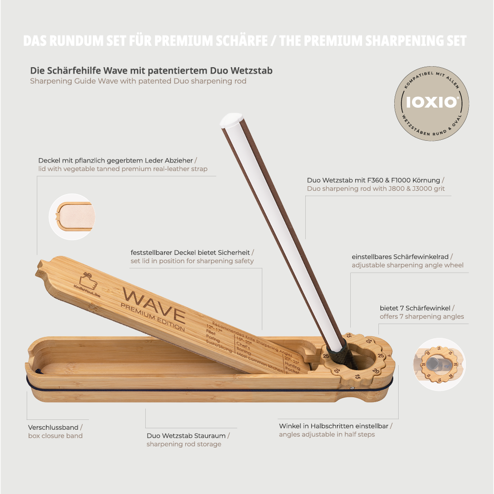 IOXIO® FSC houten slijphulp Wave exclusief aanzetstaal