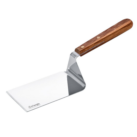 TRIANGLE palet met een dubbele knik RVS lemmet 12 cm FSC Walnotenhout heft