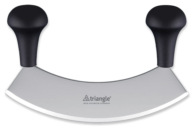 TRIANGLE roestvrijstalen Wiegemes - lemmet 23cm - noten - kruiden - zwart PP heft