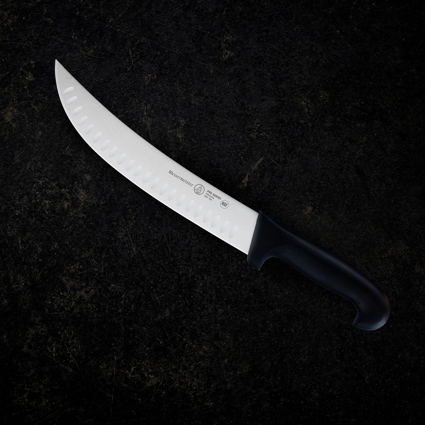 MESSERMEISTER PRO serie 25cm RVS kullens scimitar-mes met zwart kunststof PP heft