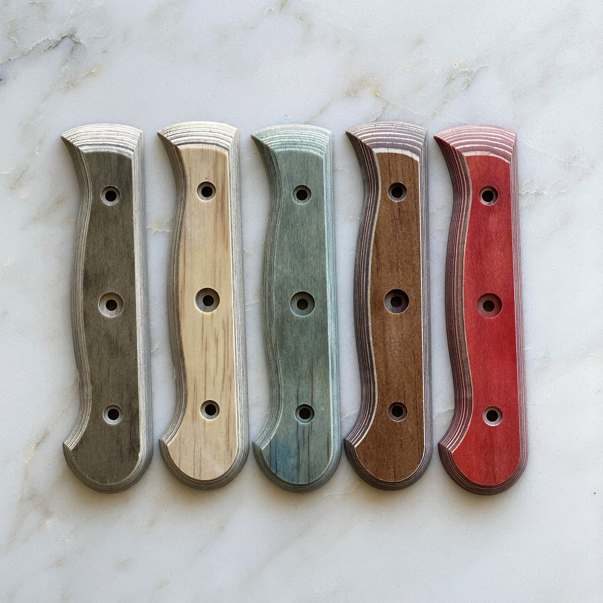 MESSERMEISTER CUSTOM set met losse handgrepen, geel - groen - bruin - rood - grijs