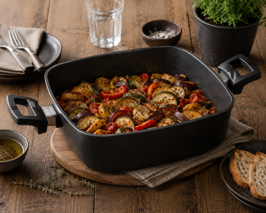 Braadpan 24x24cm hoogte 10cm flex-inductie / combizone Bosch, Miele en Siemens Compatible
