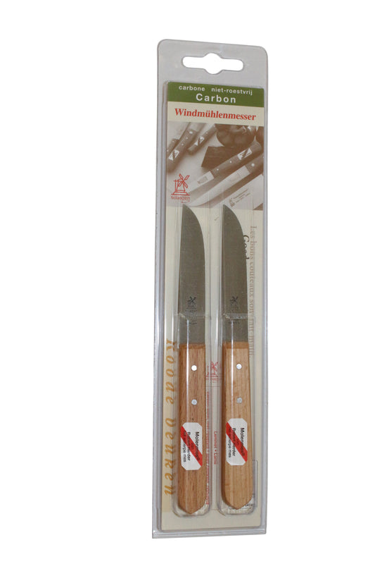 ROBERT HERDER klassiek schilmes carbonstalen lemmet 8,5cm met FSC roodbeukhouten heft 2 stuks