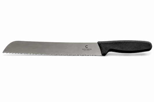 COUTEAUX Broodmes RVS lemmet 20 cm standaard golf met zwart kunststof heft
