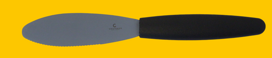 COUTEAUX RVS Ontbijt- boter- jam- brood- mes glad en gekarteld lemmet 10cm zwart PP heft