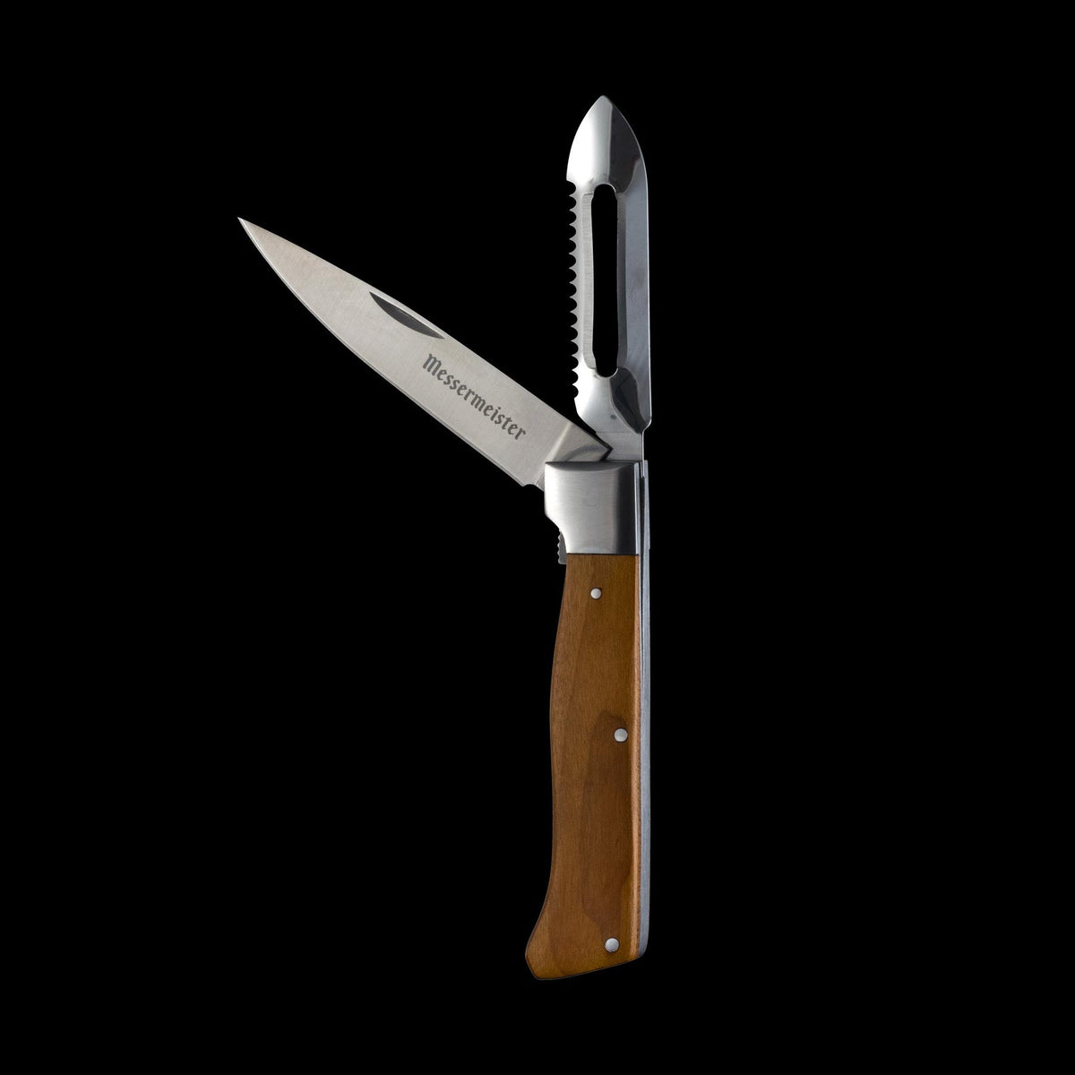 MESSERMEISTER ADVENTURE CHEF vouwbaar dun- schil- mes met schubben rasp houten heft
