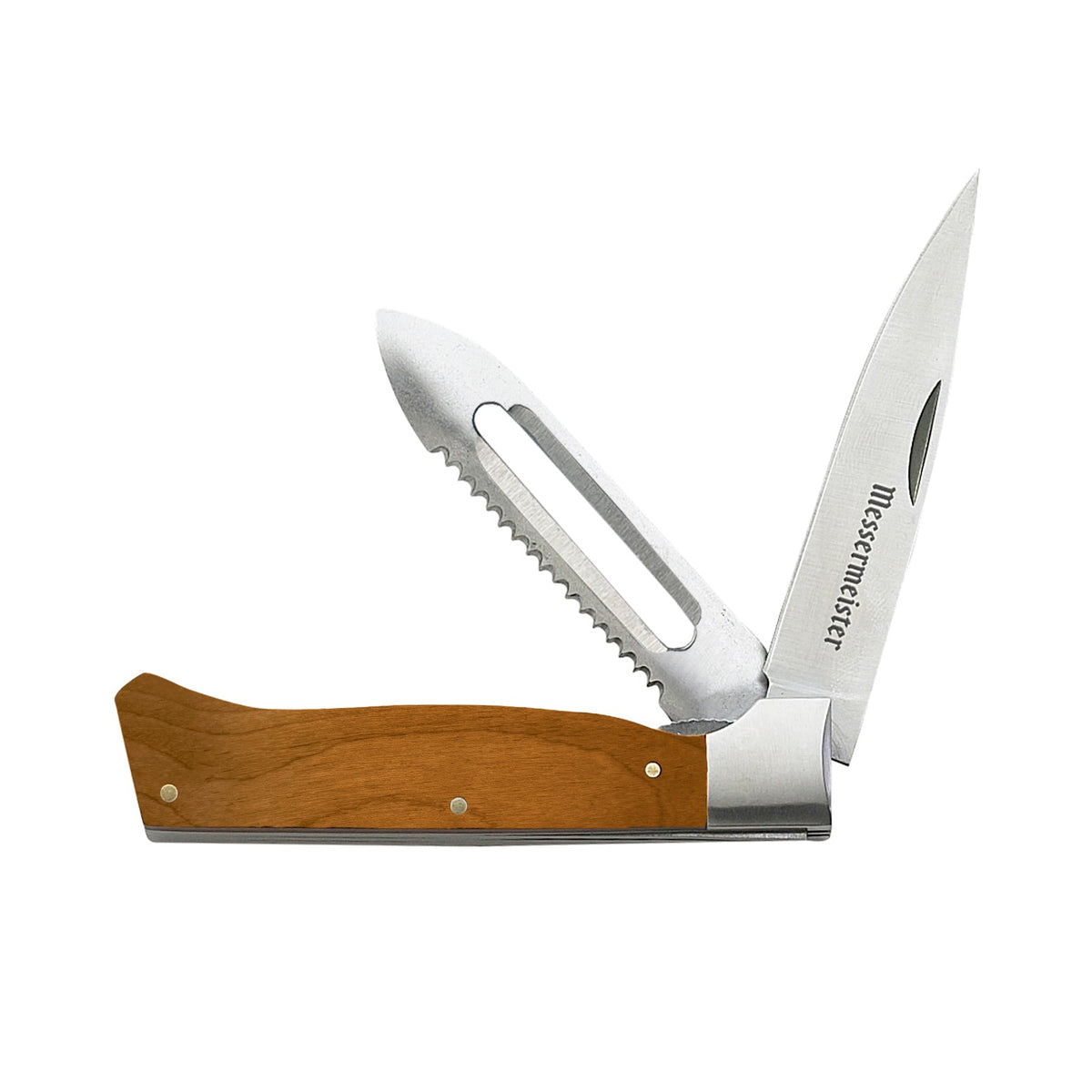 MESSERMEISTER ADVENTURE CHEF vouwbaar dun- schil- mes met schubben rasp houten heft