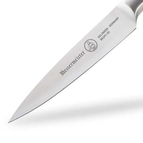 MESSERMEISTER collectie BLACKSMITH schil- tourneer- mes 9cm RVS lemmet met ebbenhouten heft
