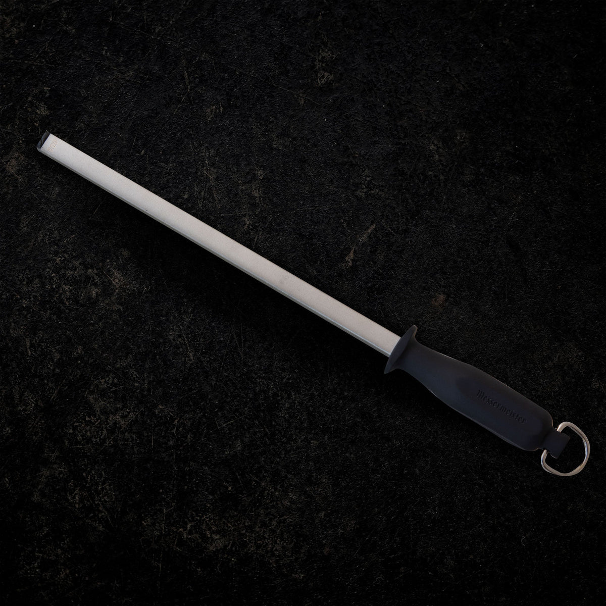 MESSERMEISTER 4-Zijdige aanzetstaal diamant 30cm zwart handvat korrel 200-400-600-1000