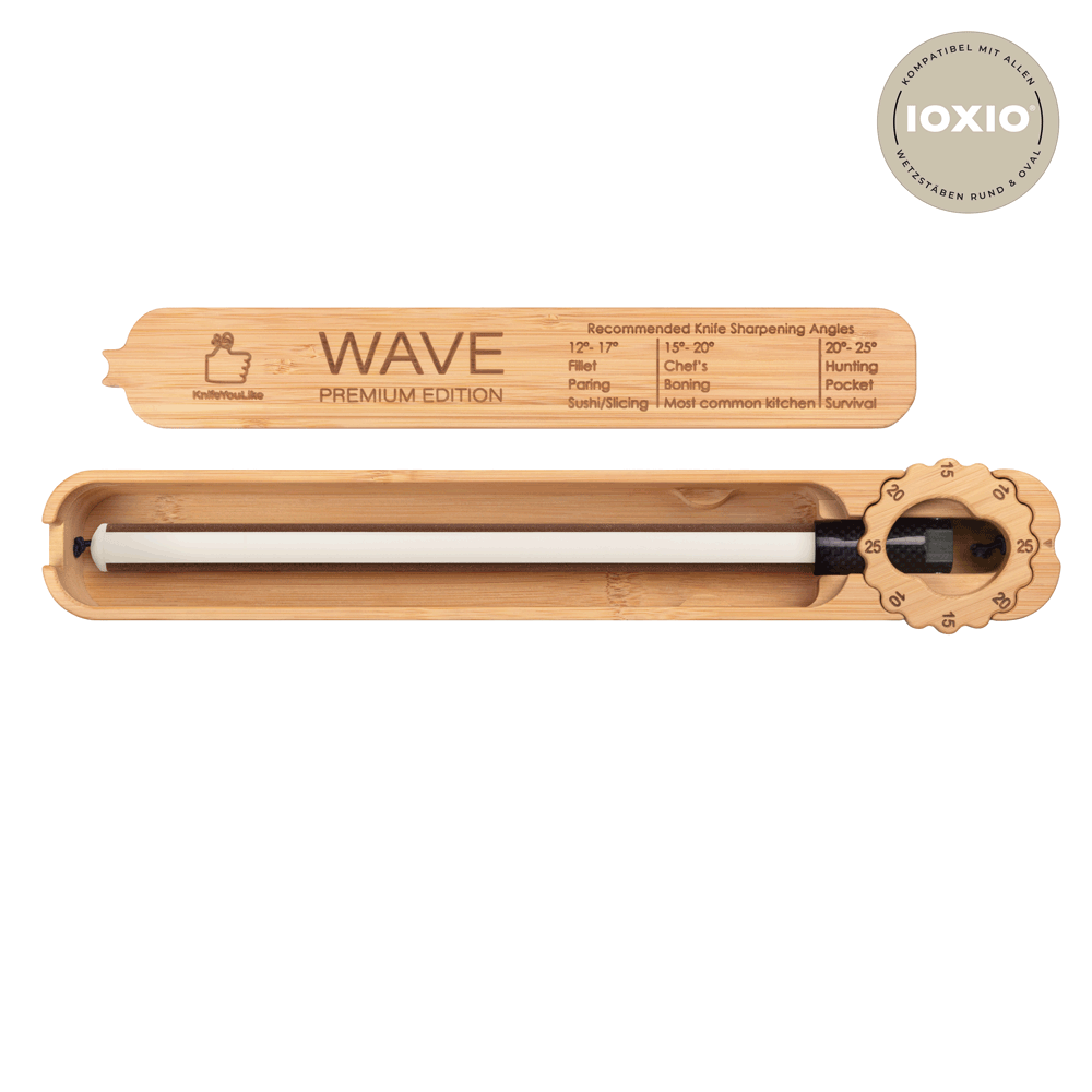 IOXIO® FSC houten slijphulp Wave met Duo keramische aanzetstaal