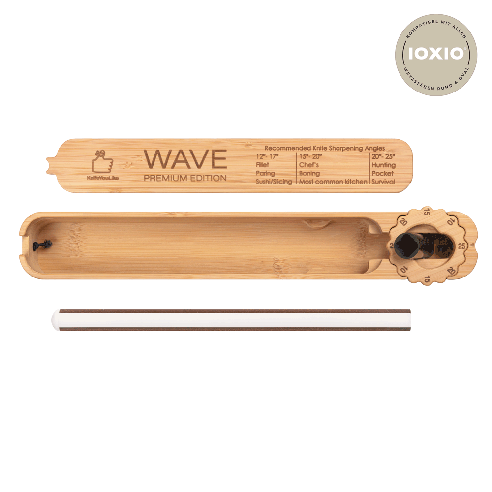 IOXIO® FSC houten slijphulp Wave met Duo keramische aanzetstaal
