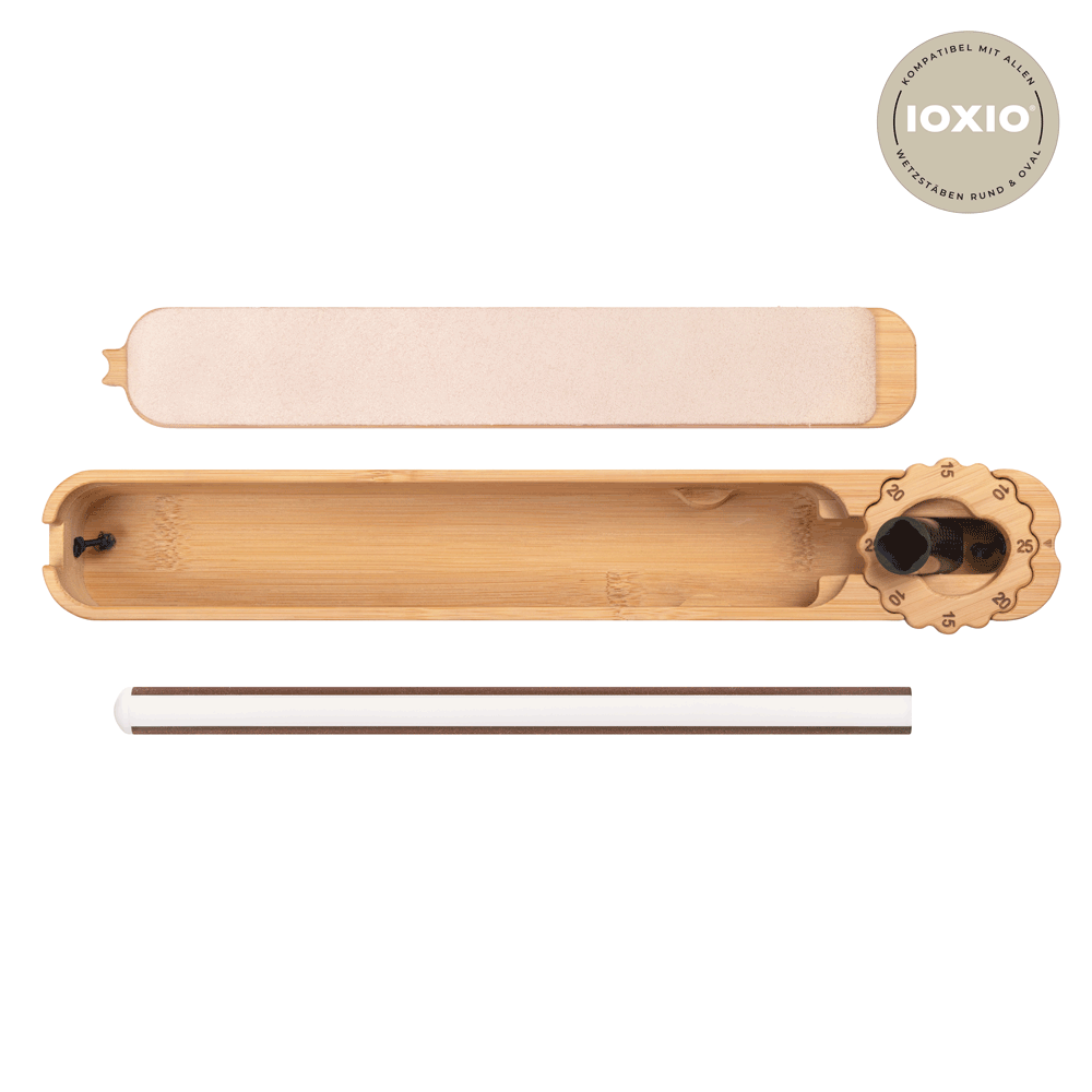 IOXIO® FSC houten slijphulp Wave met Duo keramische aanzetstaal