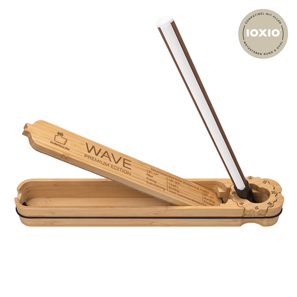 IOXIO® FSC houten slijphulp Wave met Duo keramische aanzetstaal