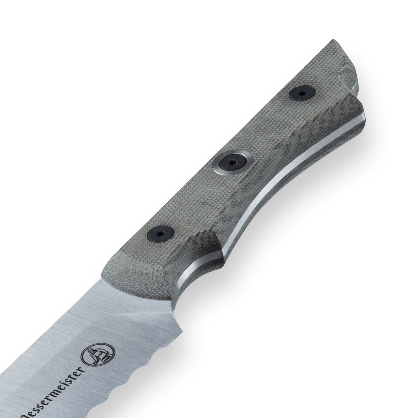 MESSERMEISTER OVERLAND 20CM brood - brisket - mes met grijs/wit micarta heft
