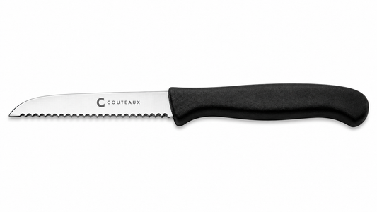 COUTEAUX Linkshandig aardappel- tomaten - fruit- mesje RVS gekarteld lemmet 8cm