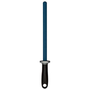 IOXIO aanzetstaal blauw 26cm ovaal en breed, keramisch met fijne korrel 360 zwart heft