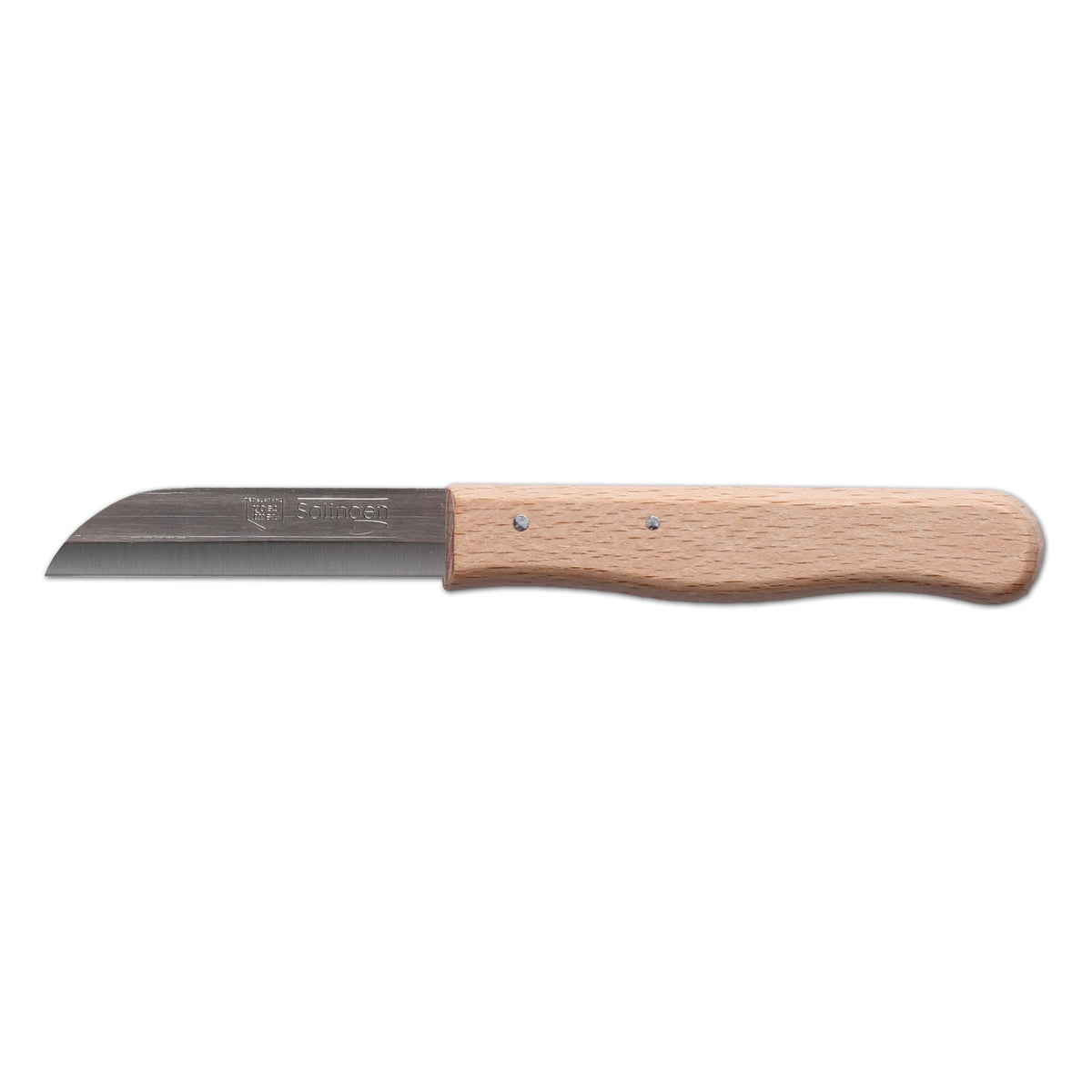 W-SELECTED aardappelschilmesje 7cm RVS stalen lemmet met beukenhouten heft