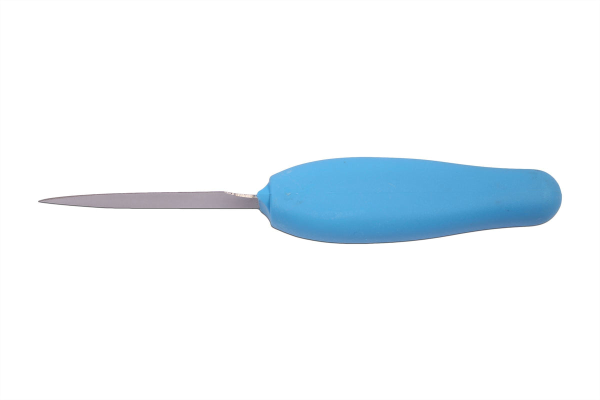 Oestermes lemmet blauw ergonomisch kunststof PP heft lengte 16cm