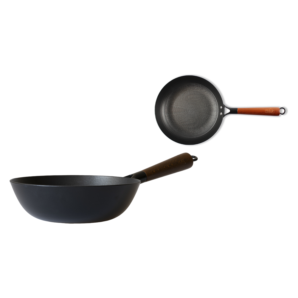 BAF RUSTICA PUR Wokpan 24 cm houten steel inductiegeschikt