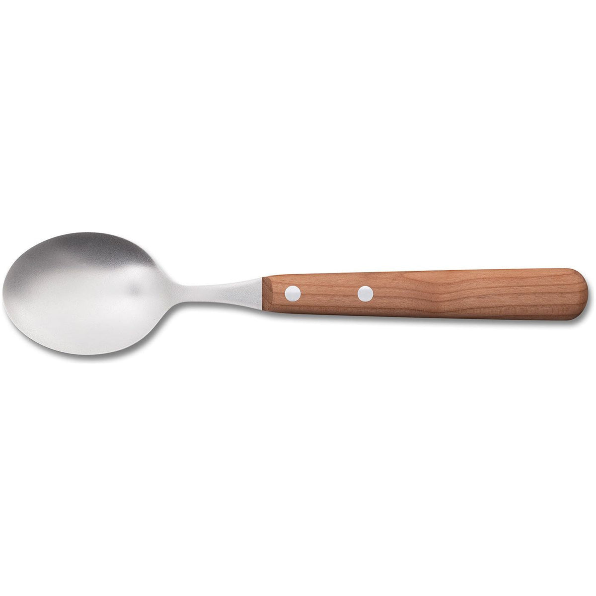 Lepel 20cm met kersenhouten heft lepel is van 18/10 staal