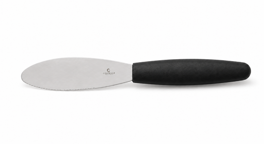 COUTEAUX RVS Ontbijt- boter- jam- brood- mes glad en gekarteld lemmet 10cm zwart PP heft