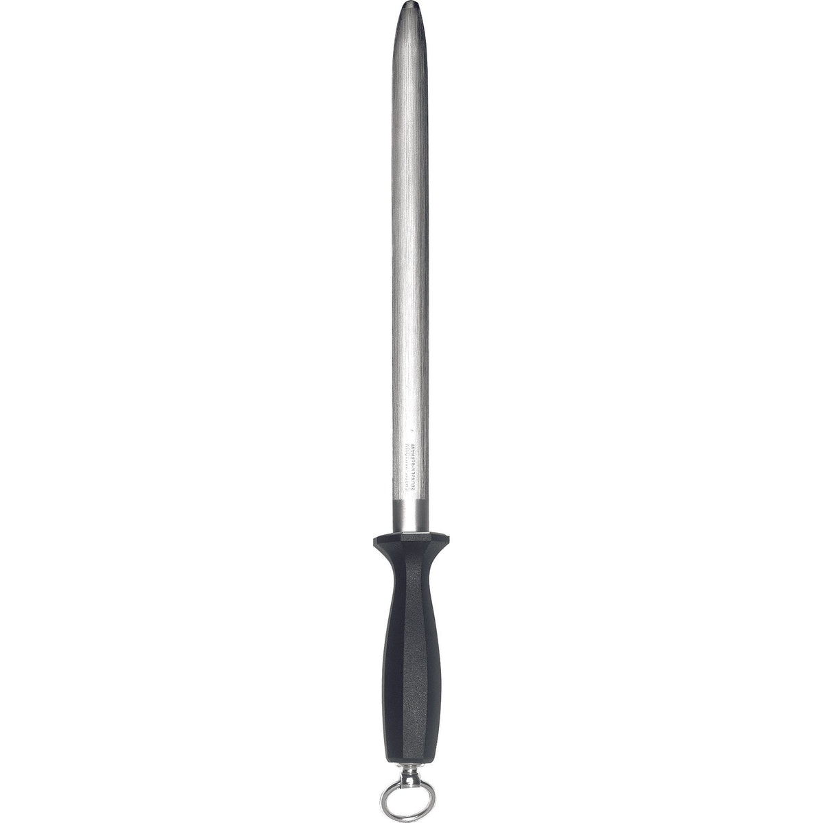COUTEAUX professioneel aanzetstaal Chef-editie ovaal van Chroom-Vanadium HRC-65 slijp-lengte 30cm met zwart kunststof heft