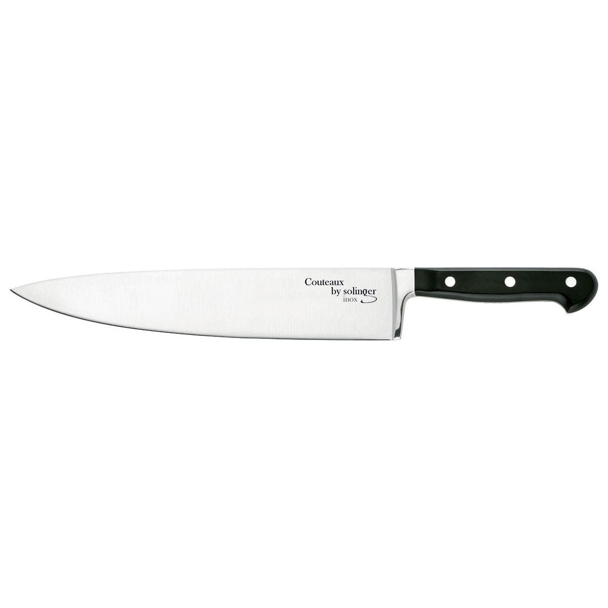 COUTEAUX koksmes met gesmeed gehard stalen lemmet 25cm zwart kunststof ABS heft
