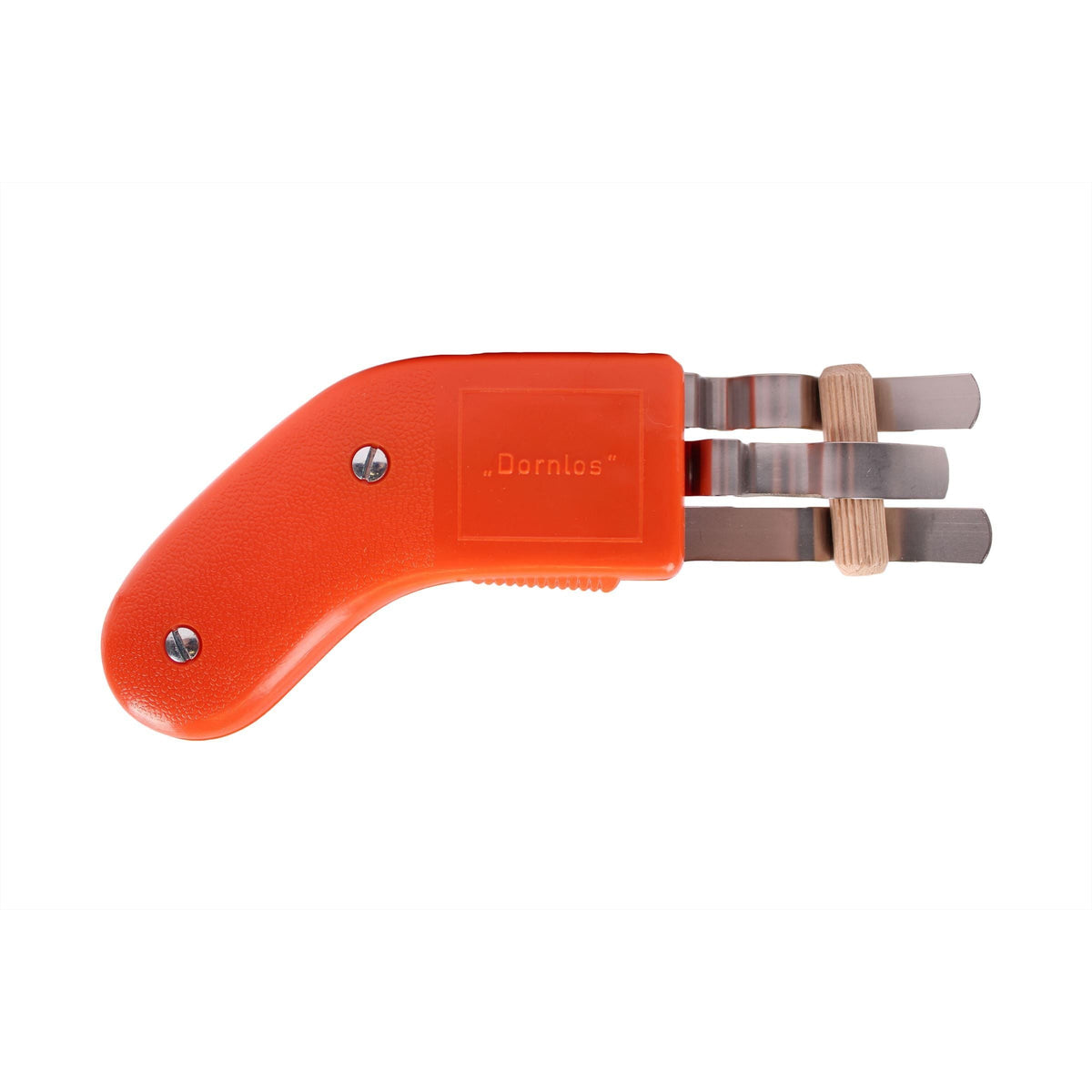 Rozenontdoorner 18cm met oranje kunststof scharnier handvat