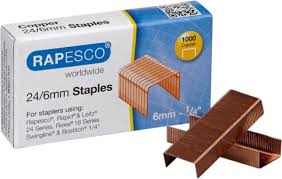 RAPESCO nietjes 24/6mm per 1000 stuks koperen nietjes in doos verpakt